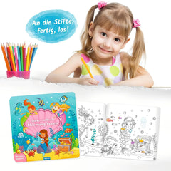 TROTSCH - Mermaid Sticker Colouring Book Arts and Crafts - German Edition
