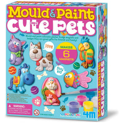 4M - Mould & Paint Cute Pets - Make 6 Magnets - Arts & Crafts