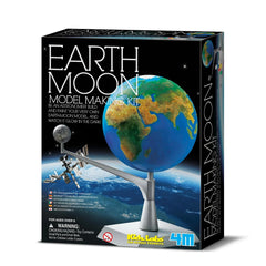 4M KidzLabs Earth and Moon Model Making Kit packaging features a glossy design with a clear window and vibrant printed detail