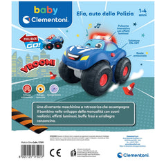 Baby-Clementoni - Elia-Coche de Policía - Juguetes de Actividad para Bebés
