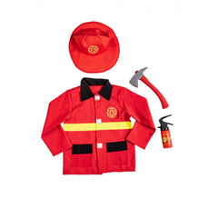 Carnival Toys - Set de Juego de Rol de Bombero con Chaqueta, Sombrero, Extintor y Hacha - Profesiones de Imaginación y Juego de Roles