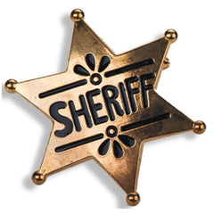 Carnival Toys - Insignia de Estrella de Sheriff Dorada para Niños - Diversión de Juego de Roles y Profesiones Simuladas
