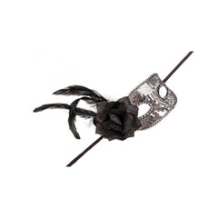 Carnival Toys - Máscara de Medio Rostro con Lentejuelas Plateadas para Juego Creativo y Diversión Imaginativa - Profesiones de Imaginación y Juego de Roles