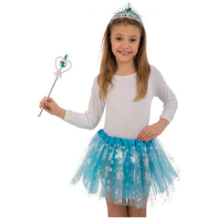 Carnival Toys - Ice Princess Dress Up Set With Headband Skirt And Wand - Pretend Professions And Role Playing