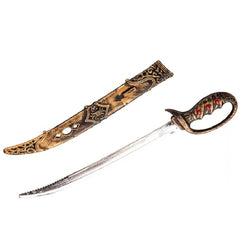 Carnival Toys - Pirate Bronze Sword With Scabbard And Red Stone Decorations 57 Cm - Pretend Professions And Role Playing