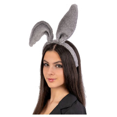 Carnival Toys - Juegos de imitación - Diadema flexible con orejas de conejo gris - Adulto