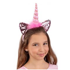 Carnival Toys - Diadema de Unicornio con Lentejuelas Reversibles Rosadas para Jugar a Vestirse - Profesiones de Imaginación y Juego de Roles
