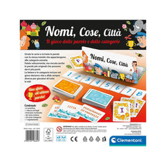 Clementoni - Nomi Cose Città Juegos de Cartas - Edición Italiana