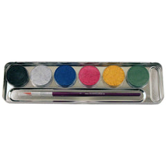 EULENSPIEGEL - Paleta de Metal de 6 Colores Perlas con Pincel - Maquillaje Profesional