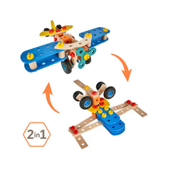 Eichhorn - Set de Construcción 2 en 1 Biplano y Nave Espacial - 4 Años - 58701338