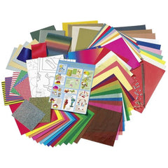 Folia - Jumbo Bastelbox Caja de Manualidades de Papel 107 Piezas Multicolores - Artes y Manualidades