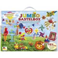 Folia - Jumbo Bastelbox Caja de Manualidades de Papel 107 Piezas Multicolores - Artes y Manualidades