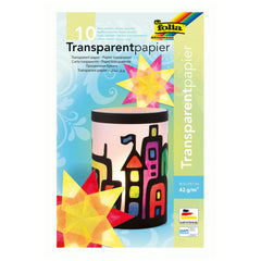 Folia - Transparentpapier Block 18.5 X 29.7 Cm Format 42 Gr 10 Pieces Multi Coloured Sheets - Arts & Crafts