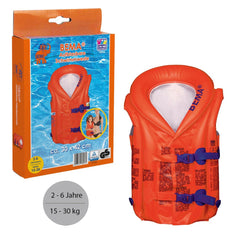 Happy People - Chaleco Salvavidas Inflable Bema De 2-6 Años 15-30Kg Naranja/Azul 30X42Cm