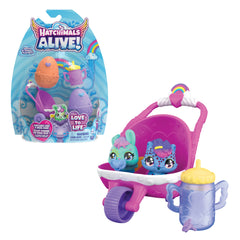 Hatchimals Alive Hatch N’ Stroll Playset con Carrito de Juguete y 2 Figuras Miniatura