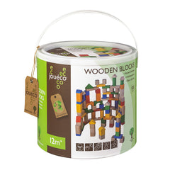 Johntoy - Bloques de Madera 100 Pzs - Juguetes de Clasificación y Apilamiento