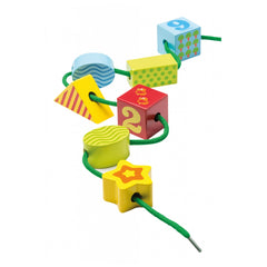 Johntoy - Set de Bloques de Madera con Cuerda en Caja de Almacenamiento - Juguetes de Actividad para Bebés