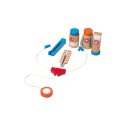 Johntoy - Wooden Doctor Case With Accessories 8 Pieces - Pretend Professions & Role Playing