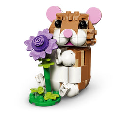 LEGO - Creador 3 en 1 Hamsterito Adorable con una Flor - Juguetes de Construcción