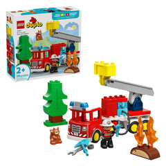LEGO - Camión de Bomberos DUPLO con Manguera y Bombero - Juguetes de Construcción