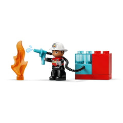 LEGO - Camión de Bomberos DUPLO con Manguera y Bombero - Juguetes de Construcción