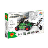 Alexander Maly Constructor Pro Manta 5 in 1 set box with colorful metallic components, suitable for ages 8+, 443 pieces.
