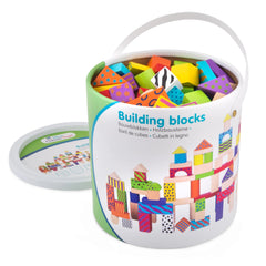 New Classic Toys - Building Blocks In A Drum - Fantasy Color - 100 Pieces - Construction Set Toys