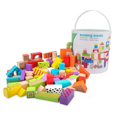 New Classic Toys - Building Blocks In A Drum - Fantasy Color - 100 Pieces - Construction Set Toys