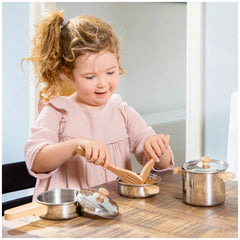 New Classic Toys - Juego de Sartenes de Metal - Profesiones de Imaginación y Juego de Roles