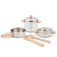 New Classic Toys - Juego de Sartenes de Metal - Profesiones de Imaginación y Juego de Roles