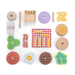 New Classic Toys - Juegos de imitación - Set de comida rápida - Madera - 3 Años