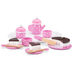 New Classic Toys - Tea Set With Cutting Cake - Pink - Pretend Professions & Role Playing