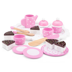 New Classic Toys - Tea Set With Cutting Cake - Pink - Pretend Professions & Role Playing