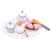 New Classic Toys - Tea Set With Cutting Cake - White - Pretend Professions & Role Playing
