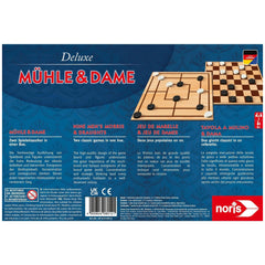 Noris - Deluxe - Morris & Checkers - Juegos de Mesa - Edición Internacional - Juegos de Mesa