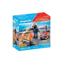 PLAYMOBIL - Firefighter-with-Water-Pump - Toy-Playsets