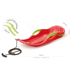 PROSPERPLAST - Trineo Race S Rojo - Equipamiento de Juego al Aire Libre