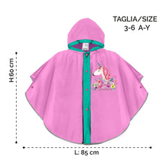 Perletti - Ponchos - Poncho de lluvia Unicornio Mágico - Reflectante - 3-6 Años