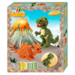 Juego de Perlas de Planchar Pet Hama - Dino 3D 2500 Pzs.