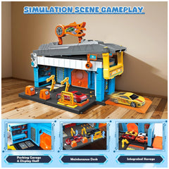 RS Toys - Pista Pit Stop 2 en 1 Garaje Portátil y Pista de Lanzamiento - Vehículos de Juego