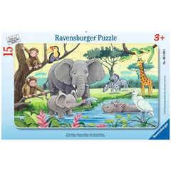 Ravensburger - Animales Africanos - 15 Piezas - Rompecabezas