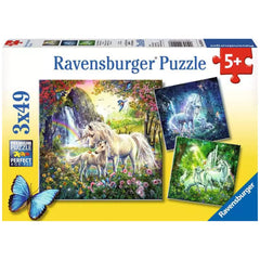 Ravensburger - Hermosos Unicornios - 3x49 Piezas - Rompecabezas