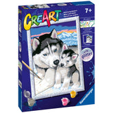 Ravensburger - Creart Cute Huskies - Painting By Numbers - Arts & Crafts