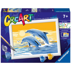 Ravensburger - Creart Delfines Encantadores - Pintura por Números - Artes y Manualidades