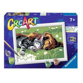 Ravensburger - Creart Sleeping Cats And Dogs - Painting By Numbers - Arts & Crafts