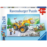 Ravensburger - Excavadora y Tractor de Bosque - 2x24 Piezas - Rompecabezas