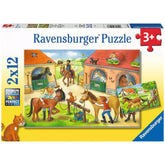 Ravensburger - Vacaciones en la Granja de Caballos - 2x12 Piezas - Rompecabezas