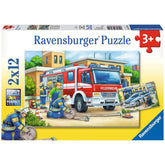 Ravensburger - Policía y Brigada de Bomberos - 2x12 Piezas - Puzzles