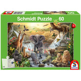 SCHMIDT SPIELE - Animales en África Puzzle de 60 Piezas - Puzzles