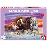SCHMIDT SPIELE - Trío de Caballos Salvajes 200 Pzs Rompecabezas para Niños - Rompecabezas
